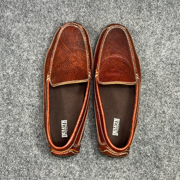Duluth Trading Co. Bison Leather Driving Moccasins Mens 12 Brown Slip On Loafers - Picture 8 of 12